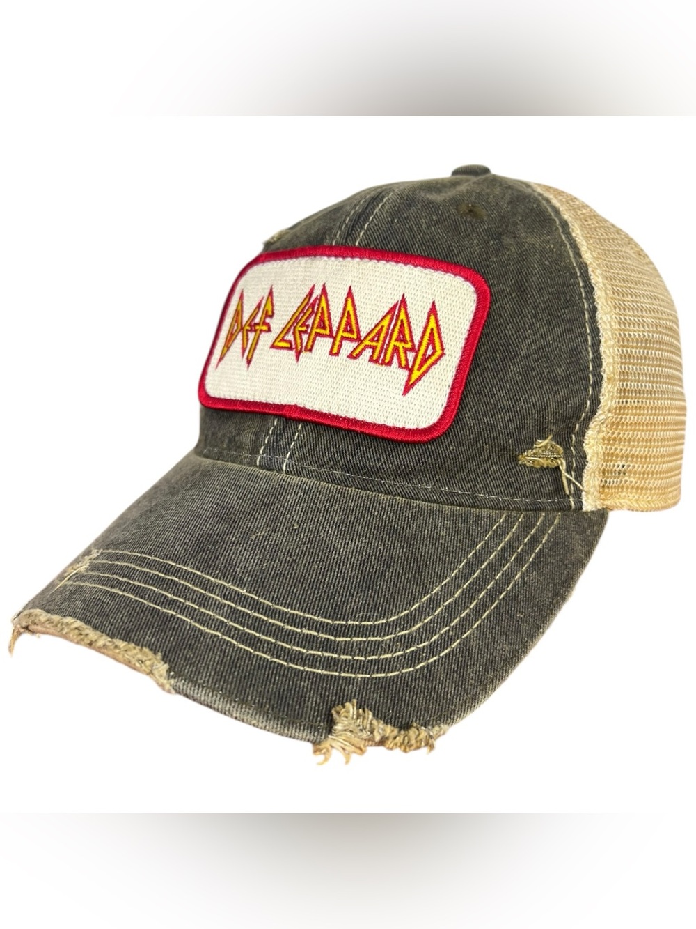 Vintage Headmost Def Leppard Distressed Truckers SnapBack Hat Cap Adult OSFA